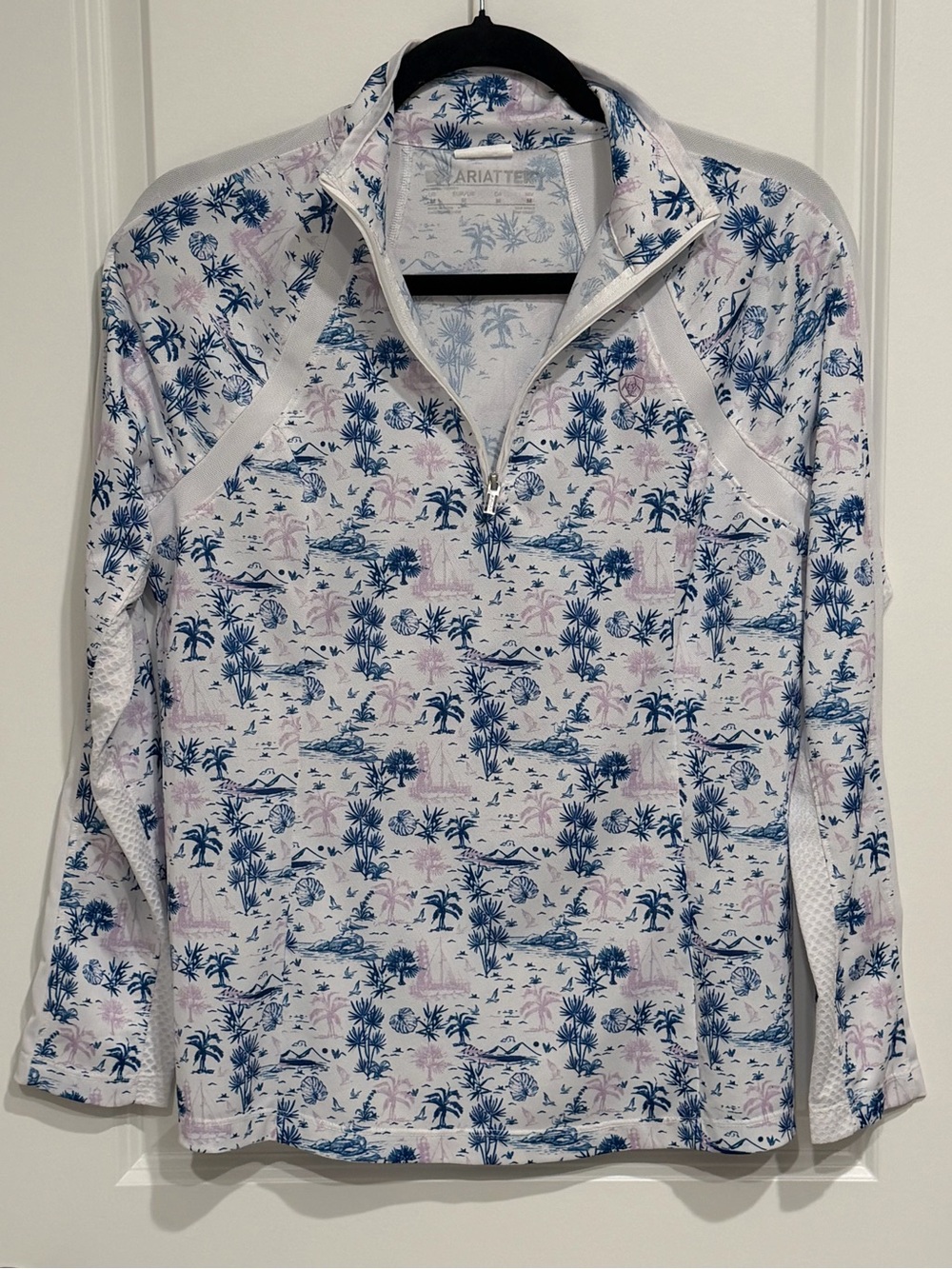 Ariat Tek 1/4 Zip Pullover Womens Sunstopper Baselayer Sailboats Beach Print - Picture 3 of 8